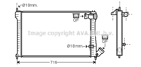 Radiateur de moteur AVA QUALITY COOLING CNA2102