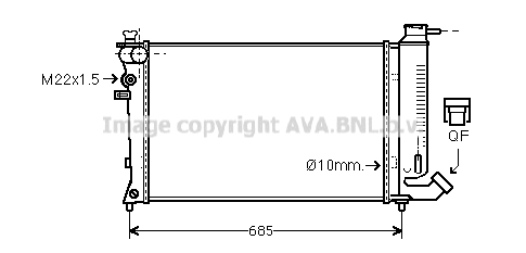 Radiateur de moteur AVA QUALITY COOLING CNA2112