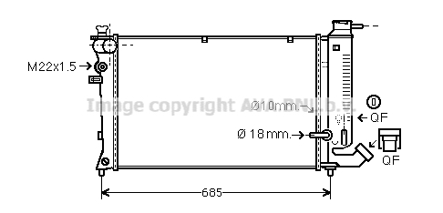 Radiateur de moteur AVA QUALITY COOLING CNA2114