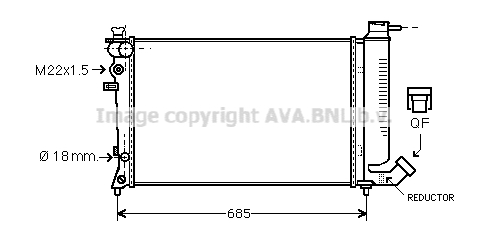 Radiateur de moteur AVA QUALITY COOLING CNA2136