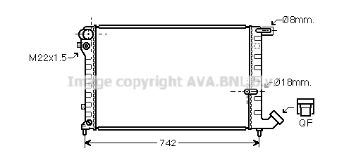 Radiateur de moteur AVA QUALITY COOLING CNA2148