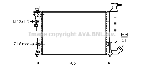 Radiateur de moteur AVA QUALITY COOLING CNA2156