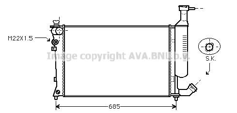 Radiateur de moteur AVA QUALITY COOLING CNA2168