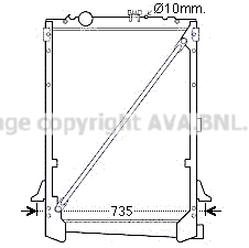 Radiateur de moteur AVA QUALITY COOLING DF2030