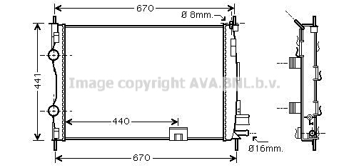 Radiateur de moteur AVA QUALITY COOLING DNA2287