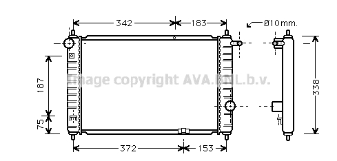 Radiateur de moteur AVA QUALITY COOLING DWA2007