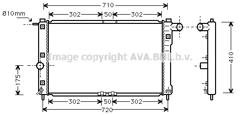 Radiateur de moteur AVA QUALITY COOLING DWA2009