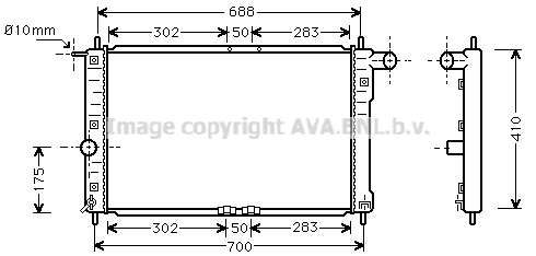 Radiateur de moteur AVA QUALITY COOLING DWA2014