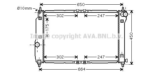 Radiateur de moteur AVA QUALITY COOLING DWA2067