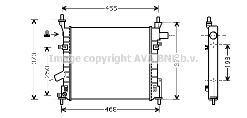 Radiateur de moteur AVA QUALITY COOLING FD2372