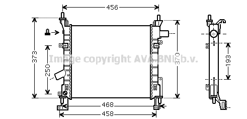 Radiateur de moteur AVA QUALITY COOLING FD2373