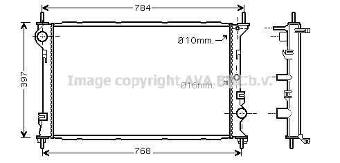 Radiateur de moteur AVA QUALITY COOLING FD2382