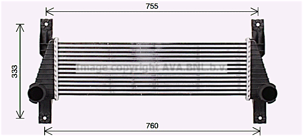 Intercooler (échangeur) AVA QUALITY COOLING FD4655