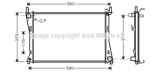 Radiateur de moteur AVA QUALITY COOLING FDA2325