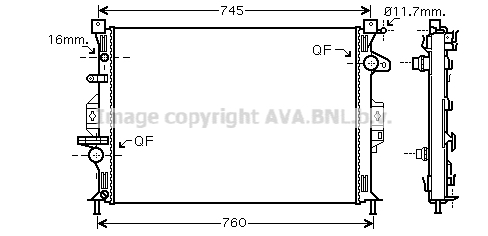 Radiateur de moteur AVA QUALITY COOLING FDA2425