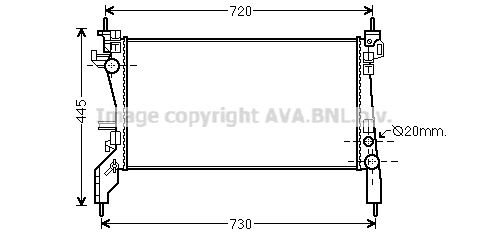 Radiateur de moteur AVA QUALITY COOLING FTA2380