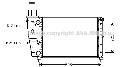 Radiateur de moteur AVA QUALITY COOLING FTA2138