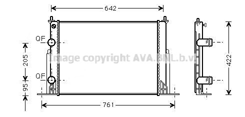 Radiateur de moteur AVA QUALITY COOLING FTA2244