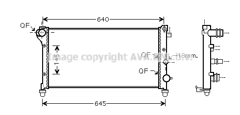 Radiateur de moteur AVA QUALITY COOLING FTA2292