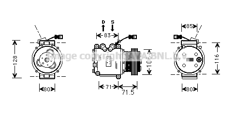 Compresseur de climatisation AVA QUALITY COOLING HDAK009