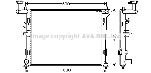 Radiateur de moteur AVA QUALITY COOLING HYA2179