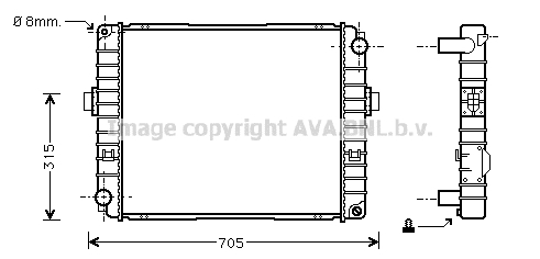 Radiateur de moteur AVA QUALITY COOLING IV2003