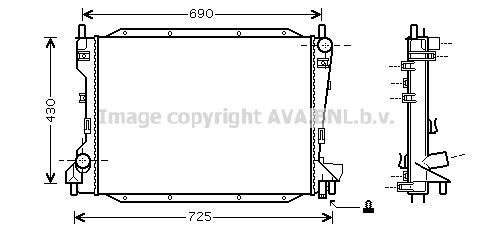 Radiateur de moteur AVA QUALITY COOLING JRA2035