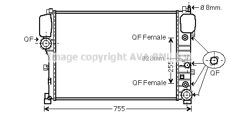 Radiateur refroidissement moteur AVA QUALITY COOLING MS2447