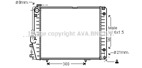 Radiateur de moteur AVA QUALITY COOLING MSA2072