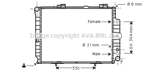 Radiateur de moteur AVA QUALITY COOLING MSA2208