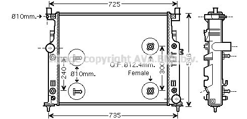 Radiateur de moteur AVA QUALITY COOLING MSA2436