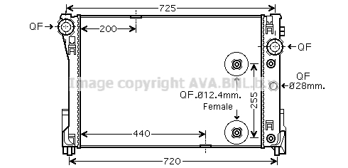 Radiateur de moteur AVA QUALITY COOLING MSA2475