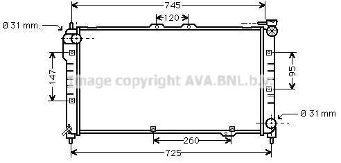 Radiateur refroidissement moteur AVA QUALITY COOLING MZ2101