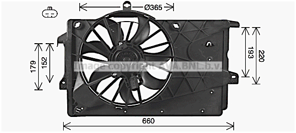 Ventilateur de refroidissement du moteur AVA QUALITY COOLING OL7527