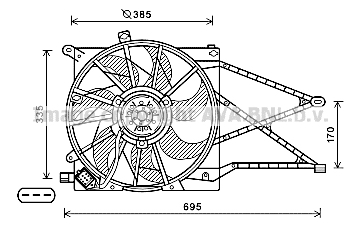 Ventilateur de refroidissement du moteur AVA QUALITY COOLING OL7649