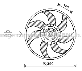 Ventilateur de refroidissement du moteur AVA QUALITY COOLING OL7652