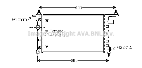 Radiateur de moteur AVA QUALITY COOLING OLA2184