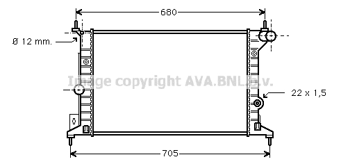 Radiateur de moteur AVA QUALITY COOLING OLA2242