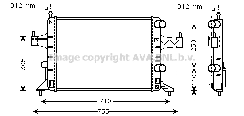 Radiateur de moteur AVA QUALITY COOLING OLA2303