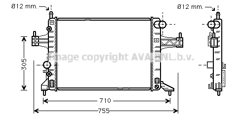 Radiateur de moteur AVA QUALITY COOLING OLA2304