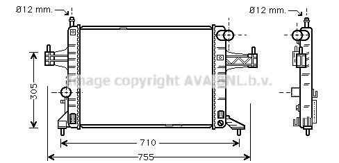 Radiateur de moteur AVA QUALITY COOLING OLA2306