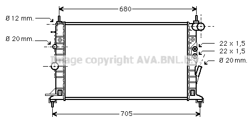 Radiateur de moteur AVA QUALITY COOLING OLA2359