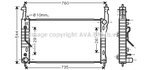 Radiateur de moteur AVA QUALITY COOLING OLA2424