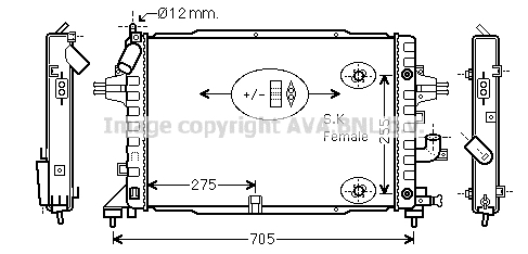 Radiateur refroidissement moteur AVA QUALITY COOLING OLA2467