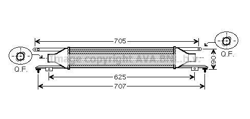 Intercooler (échangeur) AVA QUALITY COOLING OLA4420