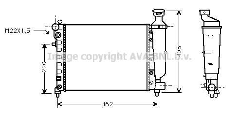 Radiateur de moteur AVA QUALITY COOLING PEA2012