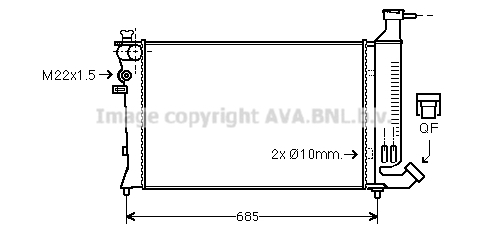 Radiateur de moteur AVA QUALITY COOLING PEA2136