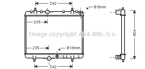 Radiateur de moteur AVA QUALITY COOLING PEA2218