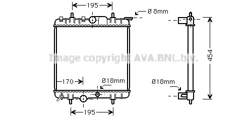 Radiateur de moteur AVA QUALITY COOLING PEA2224