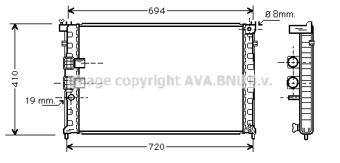 Radiateur de moteur AVA QUALITY COOLING PEA2231